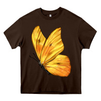 Chocolate Brown Flying Cloudless Sulphur Butterfly Heavy Core Tee - LillyAllenDesigns