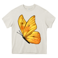 Cream Flying Cloudless Sulphur Butterfly Heavy Core Tee - LillyAllenDesigns