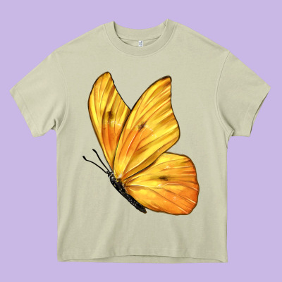 Flying Cloudless Sulphur Butterfly Heavy Core Tee Designed By Lillyallendesigns