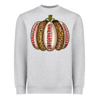 Heather Grey Baseball Pumpkin Heavyweight Sweatshirt - texasbilliewilder