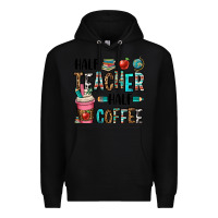 Black half teacher half coffee Premium Hoodie - OliviaCreatesArt