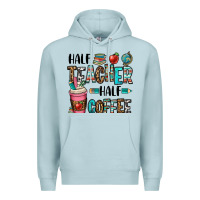 Blue Mist half teacher half coffee Premium Hoodie - OliviaCreatesArt