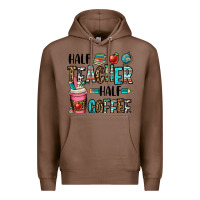 Chestnut half teacher half coffee Premium Hoodie - OliviaCreatesArt