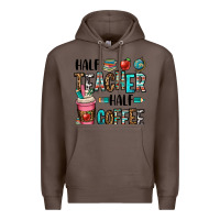 Coffee half teacher half coffee Premium Hoodie - OliviaCreatesArt