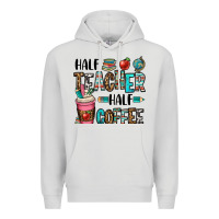Dove Grey half teacher half coffee Premium Hoodie - OliviaCreatesArt