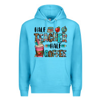 Ocean Blue half teacher half coffee Premium Hoodie - OliviaCreatesArt
