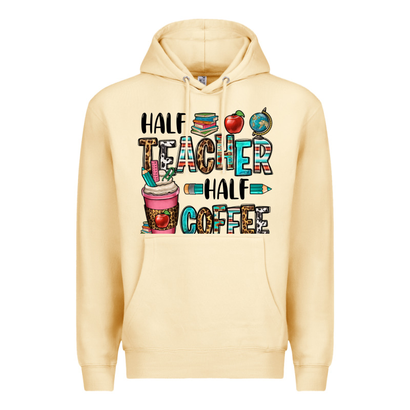 Half Teacher Half Coffee Premium Hoodie by OliviaCreatesArt | Teevron