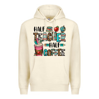 Sandshell half teacher half coffee Premium Hoodie - OliviaCreatesArt