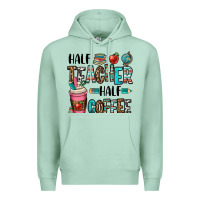 Seafoam half teacher half coffee Premium Hoodie - OliviaCreatesArt