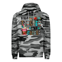 Slate Camo half teacher half coffee Premium Hoodie - OliviaCreatesArt