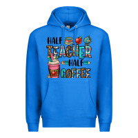 True Royal half teacher half coffee Premium Hoodie - OliviaCreatesArt