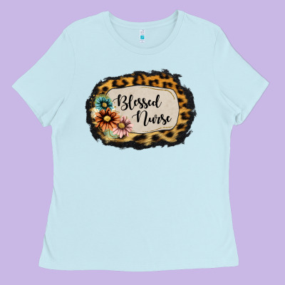 Blessed Nurse Ladies Tee Designed By Jasminsmagicworld