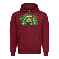Burgundy St. Patrick's rainbow Zipper Hoodie - CowGirlArtShop