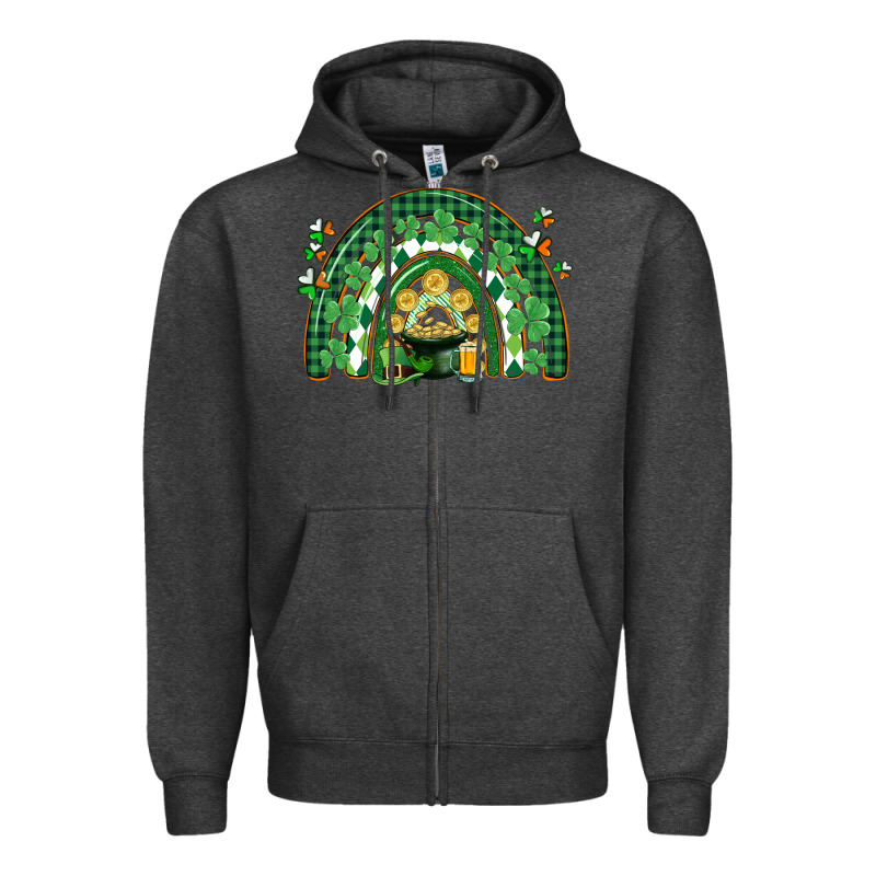 St. Patrick's Rainbow Zipper Hoodie by CowGirlArtShop | Teevron