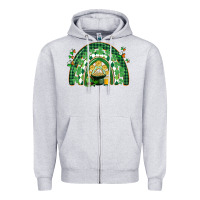 Heather Grey St. Patrick's rainbow Zipper Hoodie - CowGirlArtShop