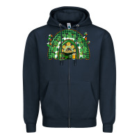 Navy St. Patrick's rainbow Zipper Hoodie - CowGirlArtShop