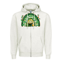 Oatmeal Heather St. Patrick's rainbow Zipper Hoodie - CowGirlArtShop