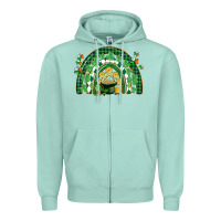 Seafoam St. Patrick's rainbow Zipper Hoodie - CowGirlArtShop