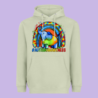 Autism Awareness Autism Elephant Heavyweight Hoodie Designed By Fadigitalartstudio
