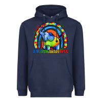 Navy Autism Awareness Autism elephant Heavyweight Hoodie - FaDigitalArtStudio
