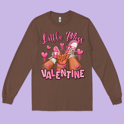 Little Miss Valentine Afro Kid Sneakers Long Sleeve Tee Designed By Ranaportraitstore