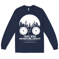 Navy Trail Bike Adventure Awaits Long Sleeve Tee - Bettercallsaul