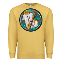 Antique Gold baseball with sunflower round earrings Premium Sweatshirt - BundleAndBundleShop