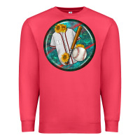 Cardinal baseball with sunflower round earrings Premium Sweatshirt - BundleAndBundleShop