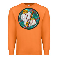Carrot baseball with sunflower round earrings Premium Sweatshirt - BundleAndBundleShop