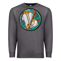 Charcoal Heather baseball with sunflower round earrings Premium Sweatshirt - BundleAndBundleShop