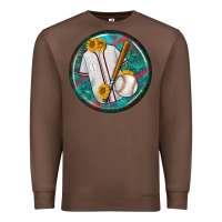 Chestnut baseball with sunflower round earrings Premium Sweatshirt - BundleAndBundleShop