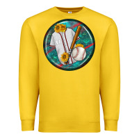 Lemon baseball with sunflower round earrings Premium Sweatshirt - BundleAndBundleShop