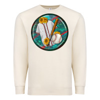 Sandshell baseball with sunflower round earrings Premium Sweatshirt - BundleAndBundleShop