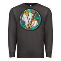 Smoke baseball with sunflower round earrings Premium Sweatshirt - BundleAndBundleShop