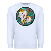 White baseball with sunflower round earrings Premium Sweatshirt - BundleAndBundleShop