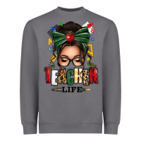 Storm teacher life afro messy bun Heavyweight Sweatshirt - texasbilliewilder