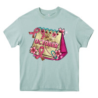 Arona pink cancer ribbon and october calendar Heavy Core Tee - AdoDesignShop