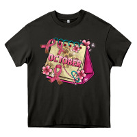 Asphalt pink cancer ribbon and october calendar Heavy Core Tee - AdoDesignShop