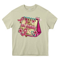 Mossy pink cancer ribbon and october calendar Heavy Core Tee - AdoDesignShop