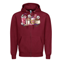 Burgundy Mama coffee cup mother's day Zipper Hoodie - HowdyJamesFarm