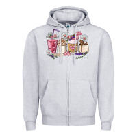 Heather Grey Mama coffee cup mother's day Zipper Hoodie - HowdyJamesFarm