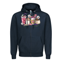Navy Mama coffee cup mother's day Zipper Hoodie - HowdyJamesFarm