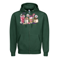 Sports Green Mama coffee cup mother's day Zipper Hoodie - HowdyJamesFarm