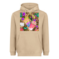 Mushroom school girl coffee cup with leopard seamless pattern bbs Heavyweight Hoodie - BundleAndBundleShop