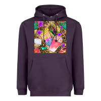 Plum school girl coffee cup with leopard seamless pattern bbs Heavyweight Hoodie - BundleAndBundleShop