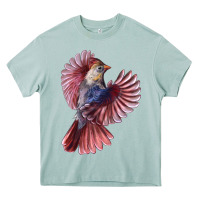 Arona Flying Northern Cardinal Bird Heavy Core Tee - LillyAllenDesigns