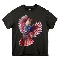 Asphalt Flying Northern Cardinal Bird Heavy Core Tee - LillyAllenDesigns