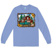 Colony Blue western barn with farm animals Long Sleeve Tee - RanaPortraitStore
