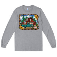 Heather Grey western barn with farm animals Long Sleeve Tee - RanaPortraitStore