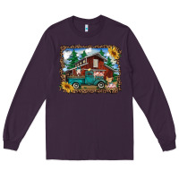 Plum western barn with farm animals Long Sleeve Tee - RanaPortraitStore